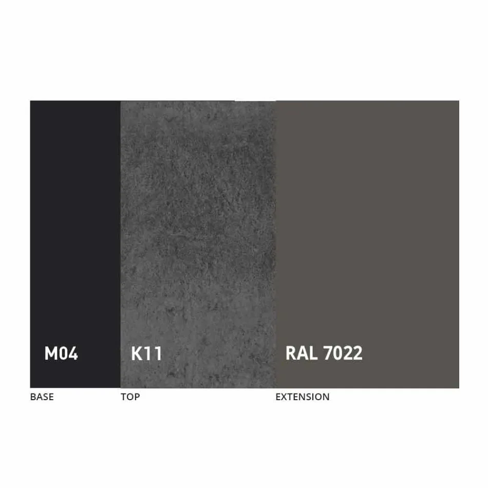 Masă extensibilă de luat masa la 2,8 m în picioare din ceramică și metal - Paoluccio Viadurini