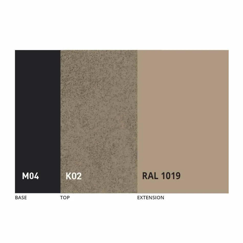 Masă extensibilă de luat masa la 2,8 m în picioare din ceramică și metal - Paoluccio Viadurini