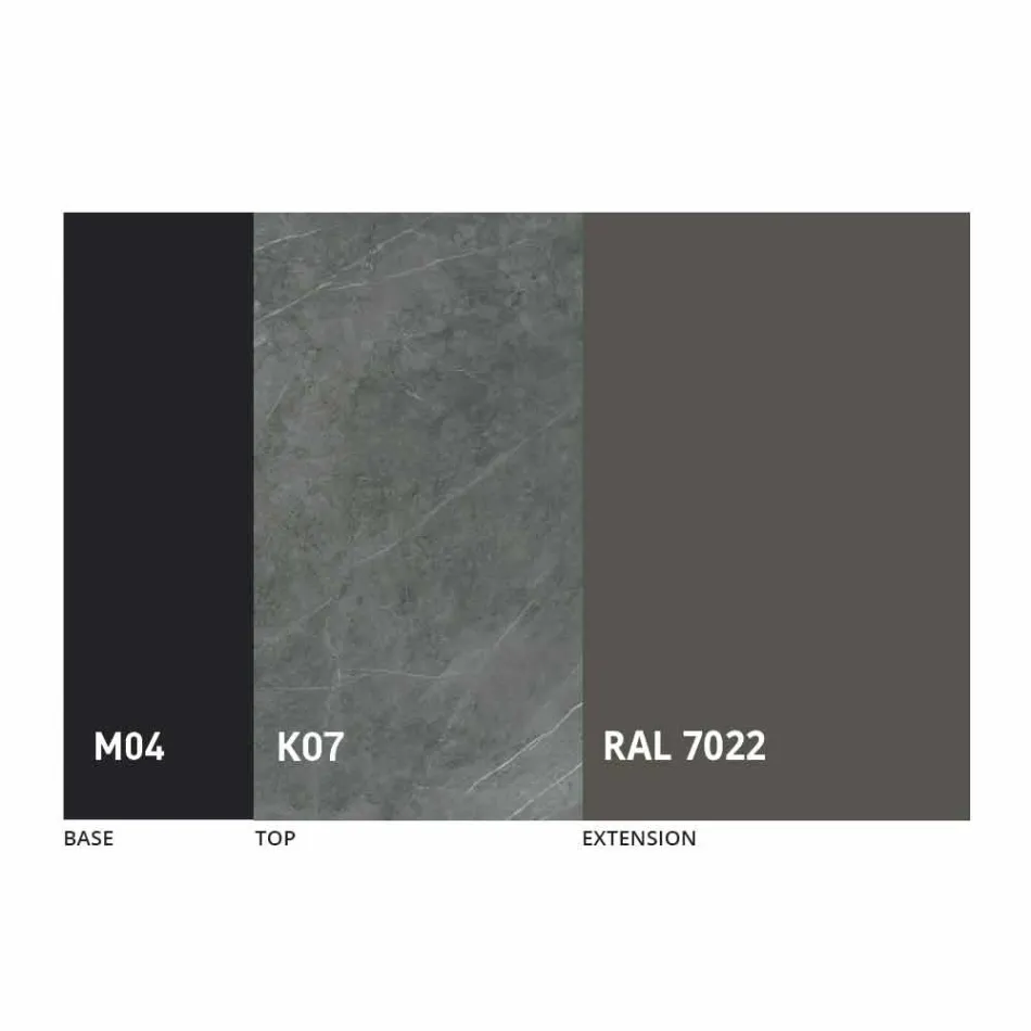 Masă extensibilă de luat masa la 2,8 m în picioare din ceramică și metal - Paoluccio Viadurini