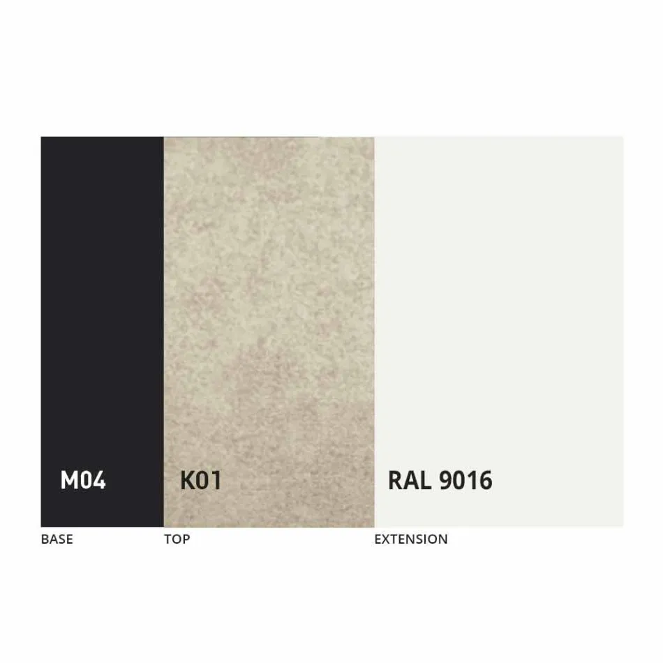 Masă extensibilă de luat masa la 2,8 m în picioare din ceramică și metal - Paoluccio Viadurini