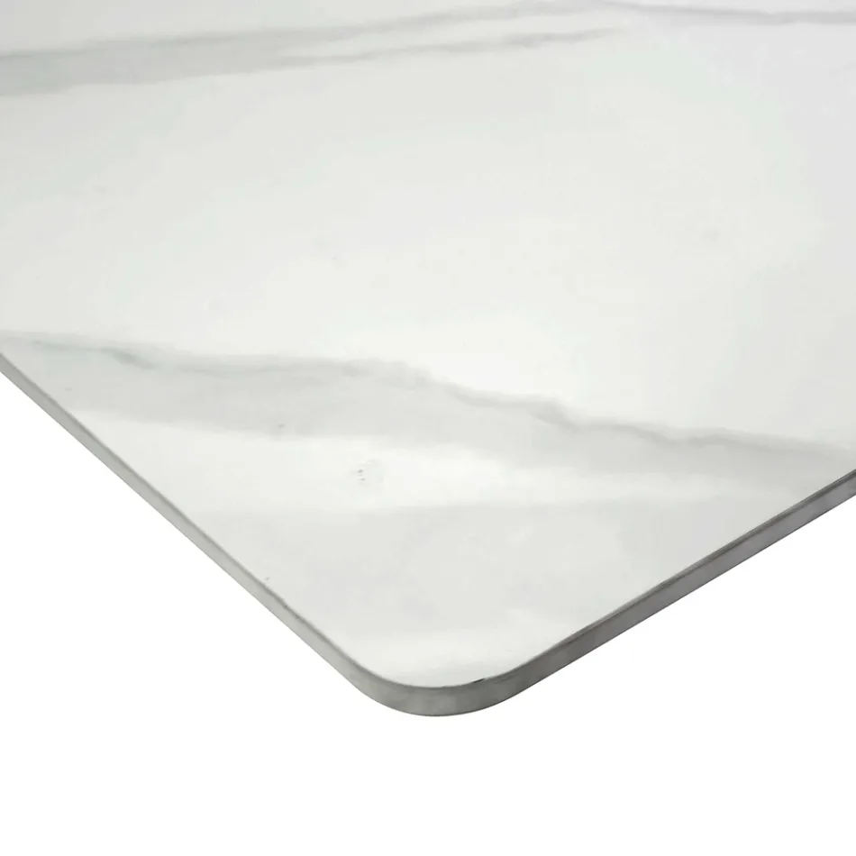 Masă extensibilă 200 cm din metal și piatră sintetică - Underwater Viadurini