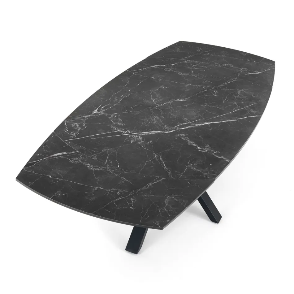 Masa extensibila pana la 210 cm din otel si ceramica - Bavosa Viadurini