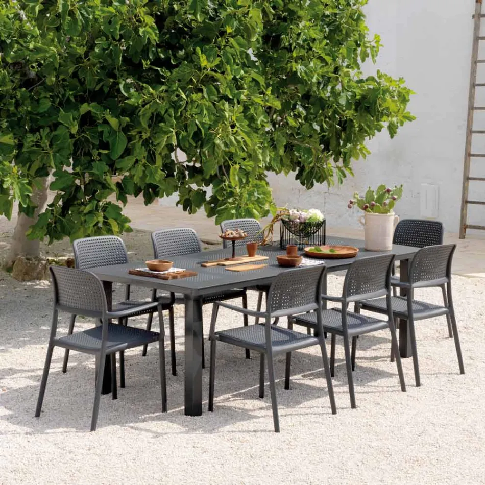 Masa extensibila pana la 220 cm din Polipropilena si Aluminiu - Perna Viadurini