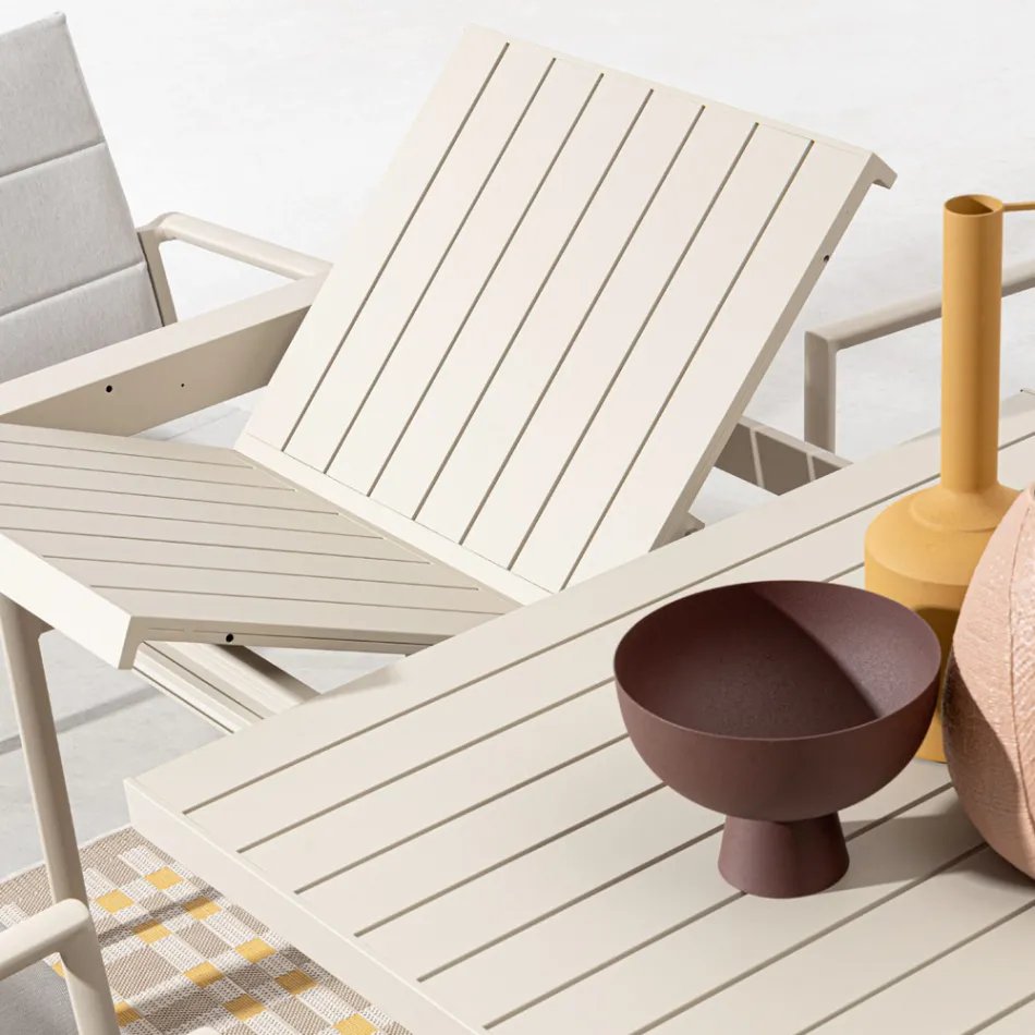 Masa extensibila pana la 240 cm din aluminiu vopsit cu pulbere - vopsea Viadurini