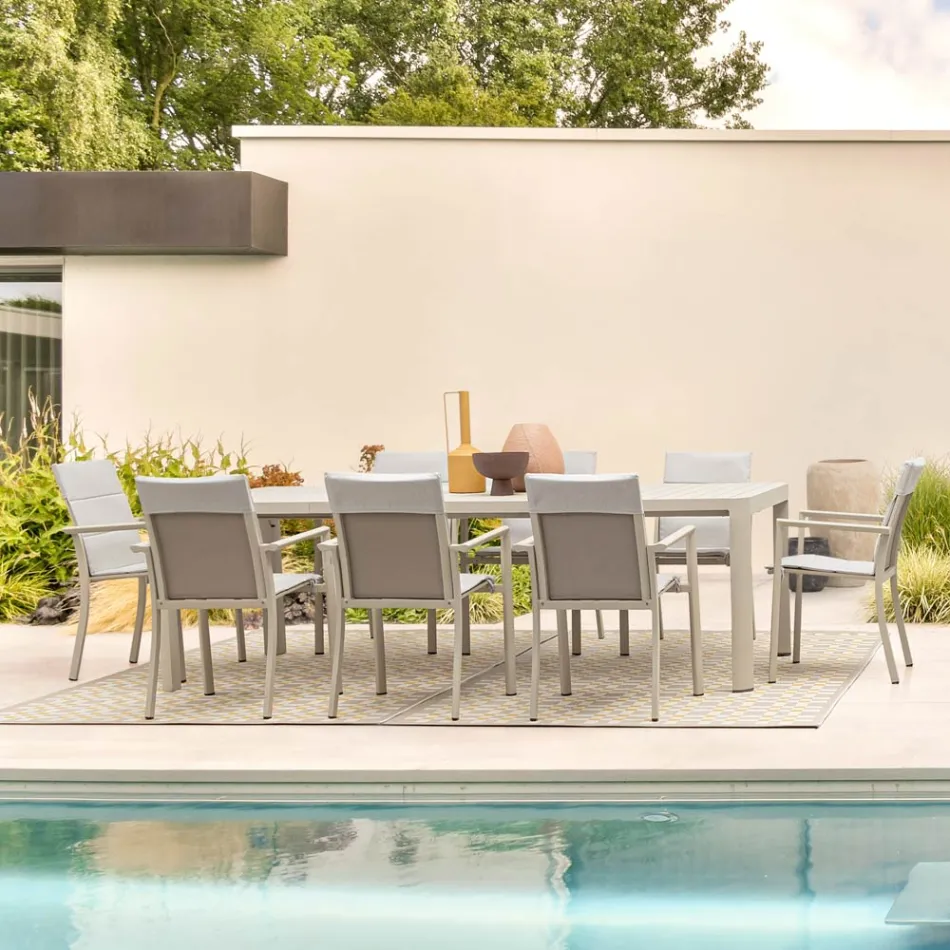 Masa extensibila pana la 240 cm din aluminiu vopsit cu pulbere - vopsea Viadurini