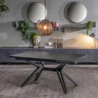 Masa extensibila pana la 240 cm din ceramica si metal - Buchet Viadurini