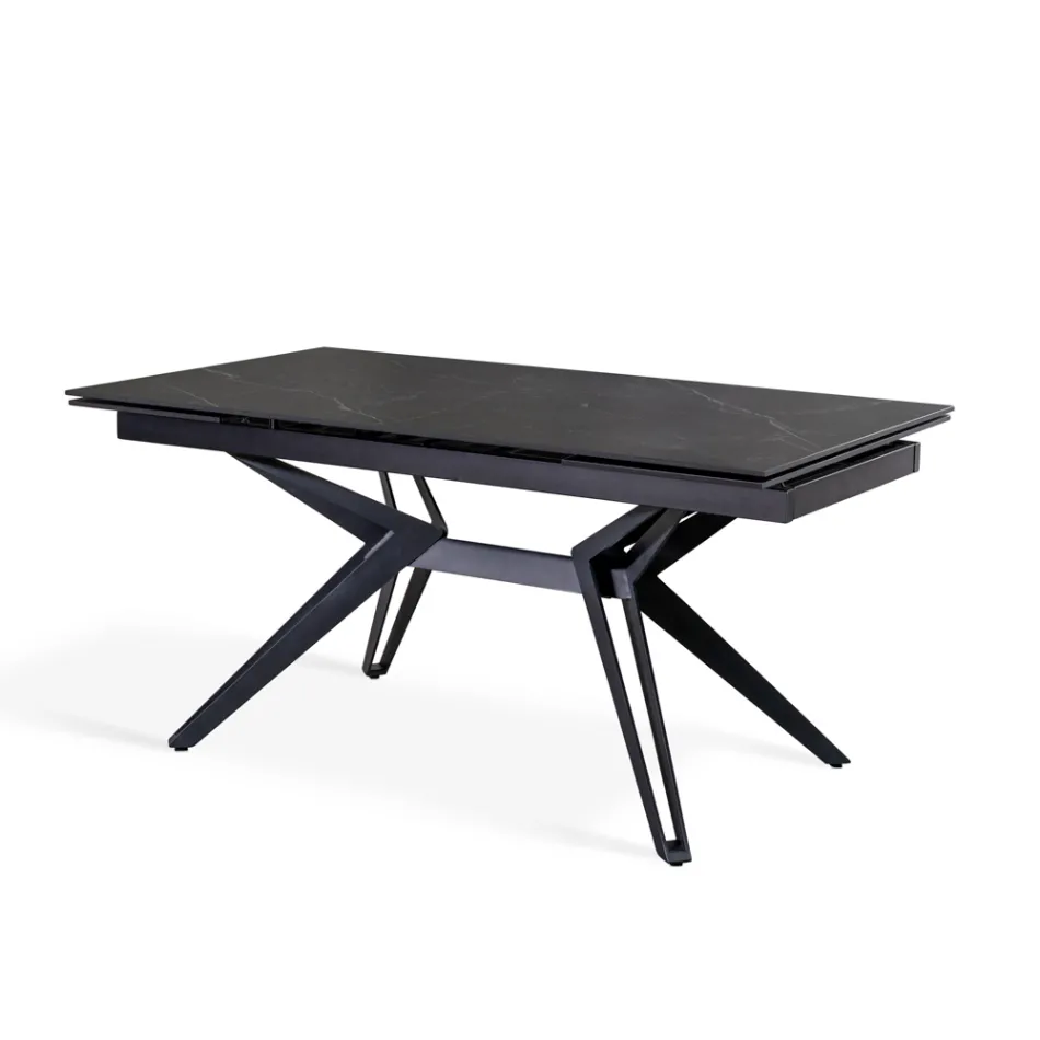 Masa extensibila pana la 240 cm din ceramica si metal - Buchet Viadurini
