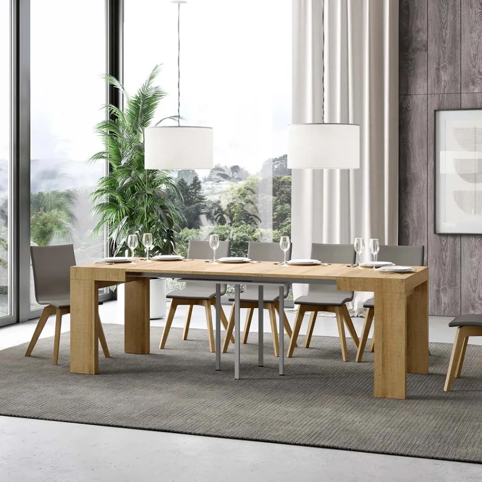 Masa extensibila pana la 246 cm in Microparticule de Lemn Made in Italy - Arbor Viadurini