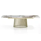 Masa extensibila pana la 260 cm in finisaj ceramica, marmura si metal - Veneto Viadurini