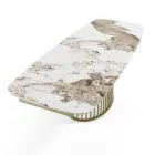 Masa extensibila pana la 260 cm in finisaj ceramica, marmura si metal - Veneto Viadurini