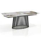 Masa extensibila pana la 260 cm in finisaj ceramica, marmura si metal - Veneto Viadurini