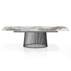 Masa extensibila pana la 260 cm in finisaj ceramica, marmura si metal - Veneto Viadurini