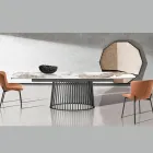 Masa extensibila pana la 260 cm in finisaj ceramica, marmura si metal - Veneto Viadurini