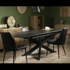 Masă extensibilă 260 cm din metal și piatră sintetică - Underwater Viadurini