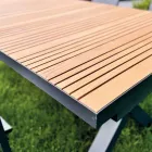 Masa extensibila 263 cm din Aluminiu si Teak Masi - Lilia Viadurini