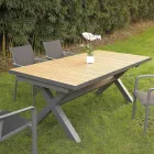 Masa extensibila 263 cm din Aluminiu si Teak Masi - Lilia Viadurini