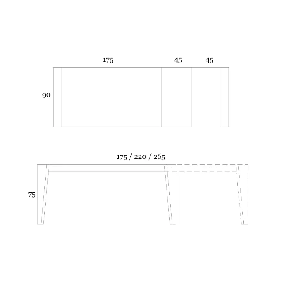 Masa extensibila pana la 265 cm din lemn de nuc Canaletto Made in Italy - Orchidea Viadurini