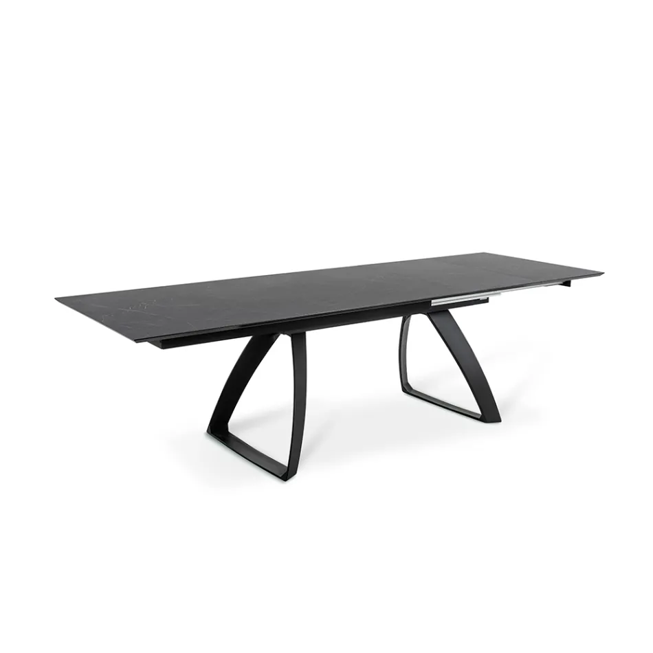 Masa extensibila la 270 cm cu blat HPL si baza din aluminiu - Villongo Viadurini