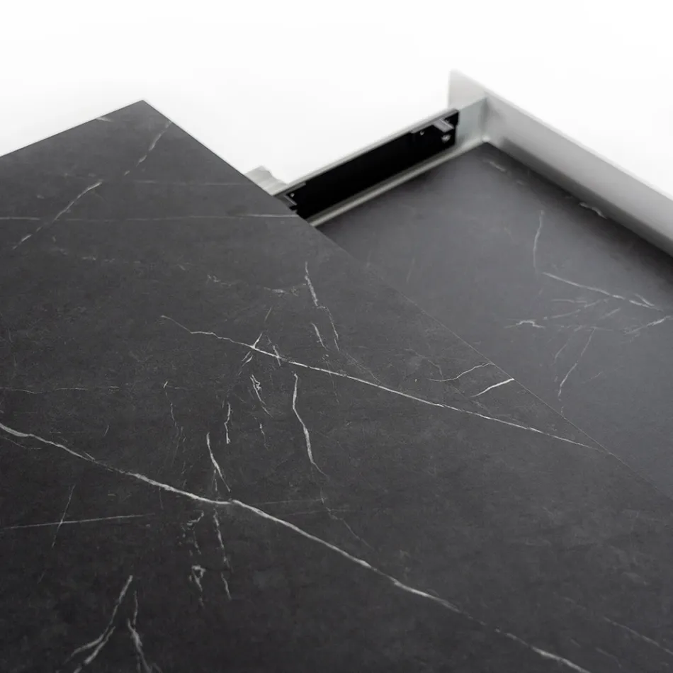 Masa extensibila la 270 cm cu blat HPL si baza din aluminiu - Villongo Viadurini