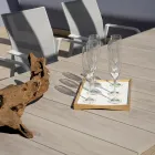 Masă extensibilă până la 276 cm cu aluminiu cu efect de lemn - Ovara Viadurini