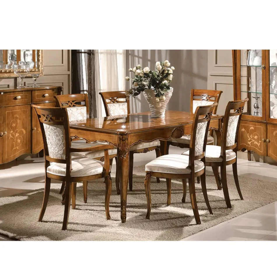 Masa extensibila pana la 280 cm din lemn de nuc de Bassano Made in Italy - Caligola Viadurini