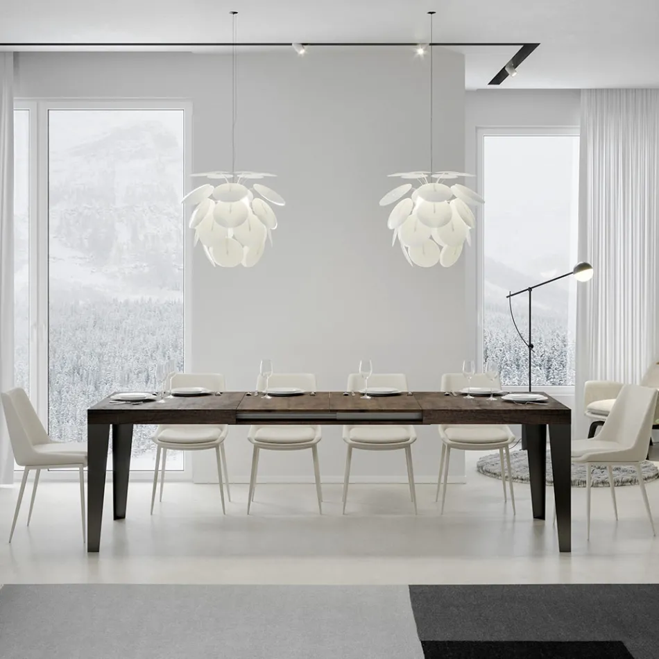 Masa extensibila la 284 cm in diferite dimensiuni si finisaje Made in Italy - Plaja Viadurini