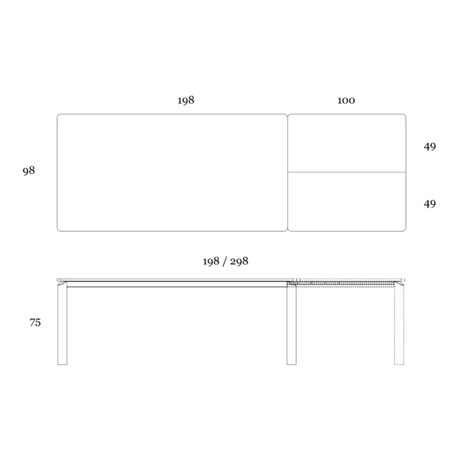 Masa extensibila pana la 298 cm din ceramica si metal Made in Italy - Lalea Viadurini