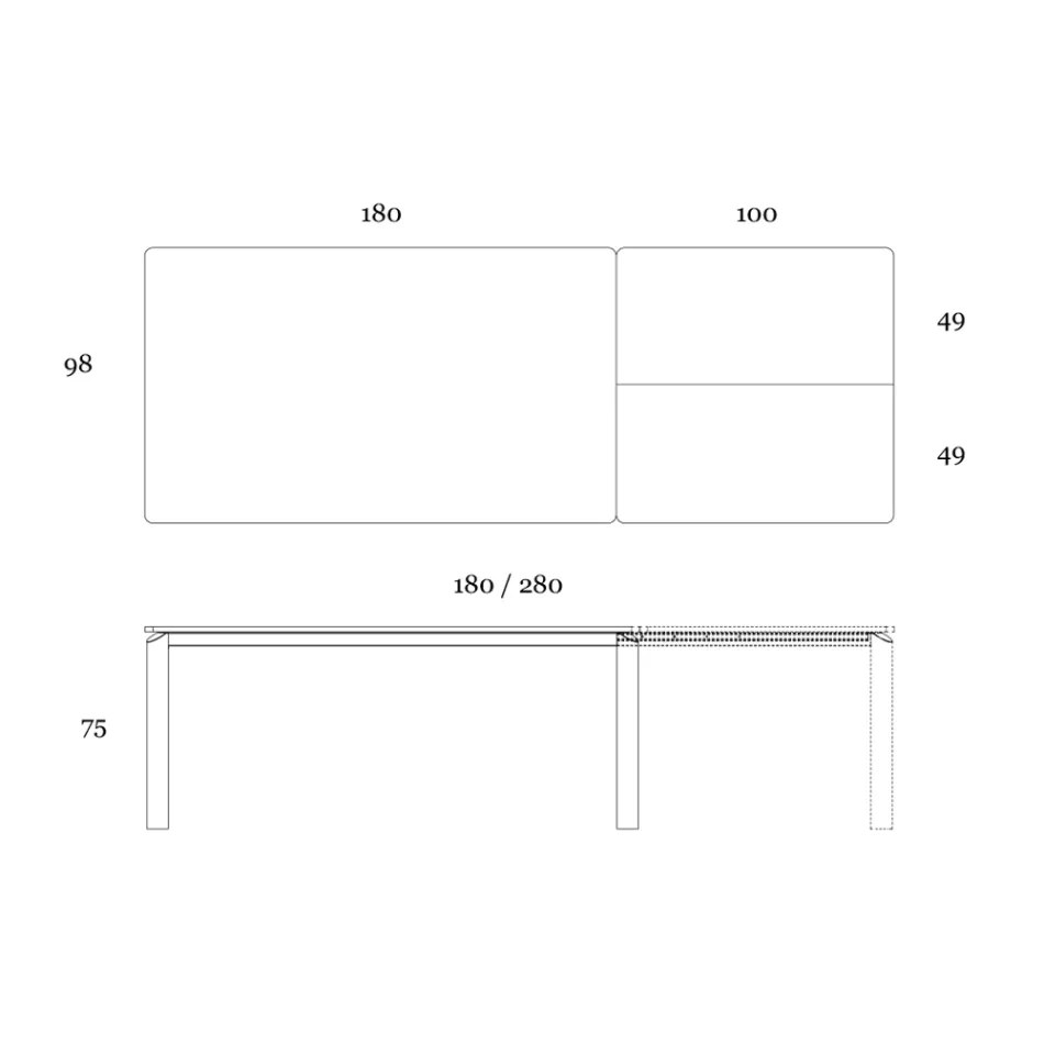 Masa extensibila pana la 298 cm din ceramica si metal Made in Italy - Lalea Viadurini
