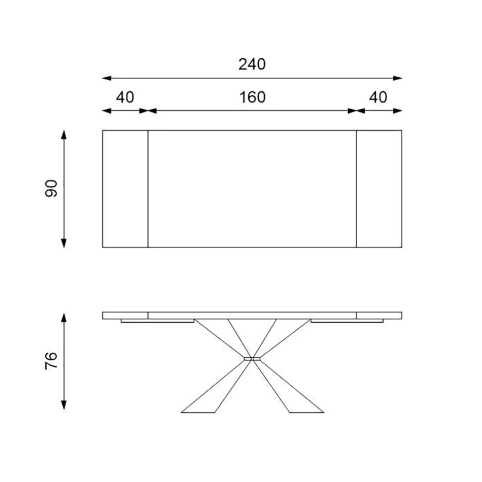 Masa extensibila pana la 300 cm cu baza metalica si blat din stejar - bleumarin Viadurini