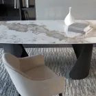 Masă extensibilă 300 cm din metal și blat din piatră sinterizată - Taviria Viadurini