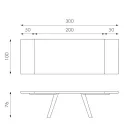 Masa extensibila pana la 300 cm din furnir de stejar si baza din aluminiu - Travis Viadurini