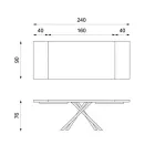 Masa extensibila pana la 300 cm din furnir de stejar si baza metalica neagra - Xino Viadurini