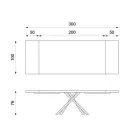 Masa extensibila pana la 300 cm din furnir de stejar si baza metalica neagra - Xino Viadurini