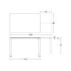 Masa extensibila 310 cm cu blat laminat si baza metalica - Spilla Viadurini