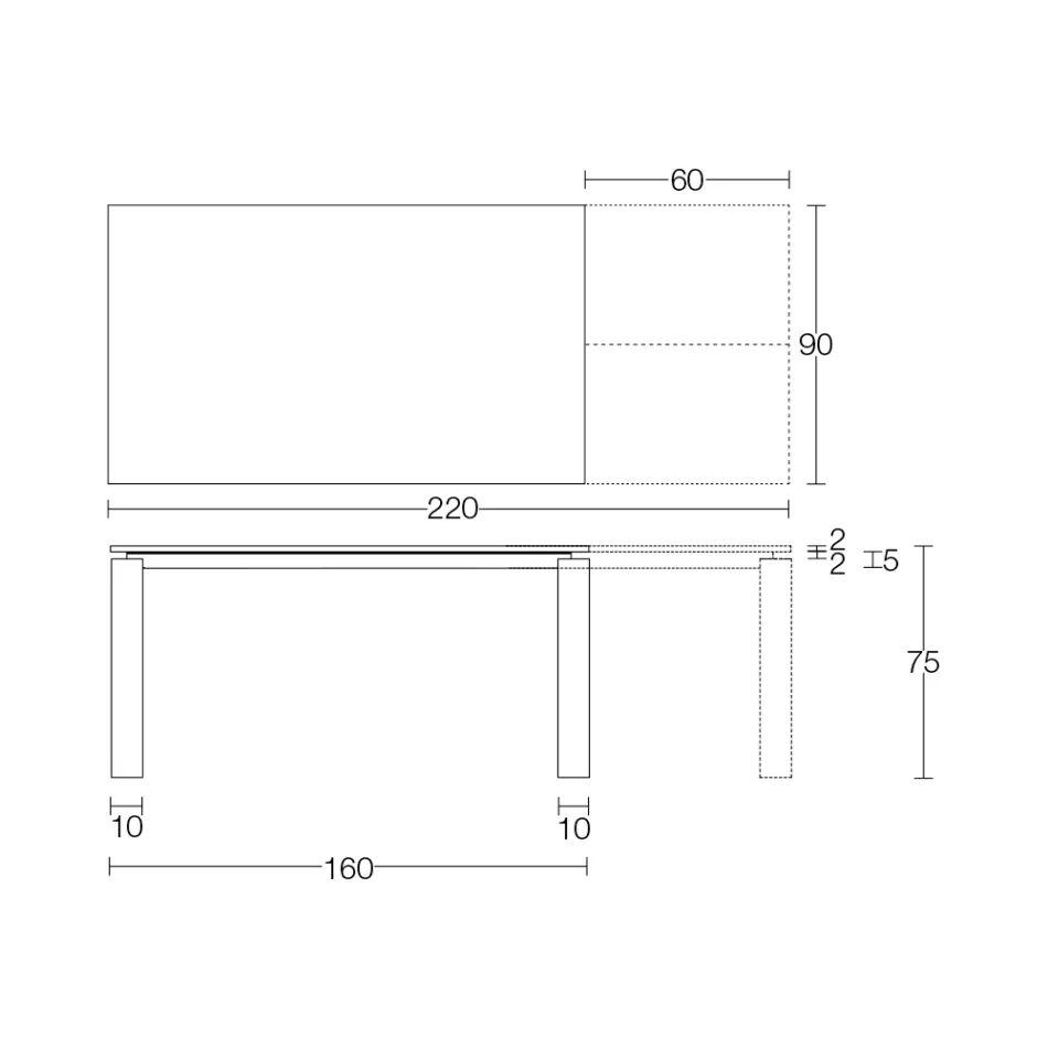 Masa extensibila 310 cm cu blat laminat si baza metalica - Spilla Viadurini