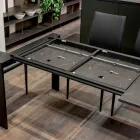 Masa extensibila 310 cm cu blat laminat si baza metalica - Spilla Viadurini