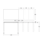 Masa extensibila 310 cm cu blat laminat si baza metalica - Spilla Viadurini