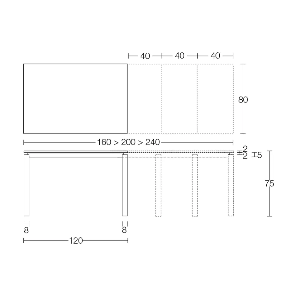 Masa extensibila 310 cm cu blat laminat si baza metalica - Spilla Viadurini