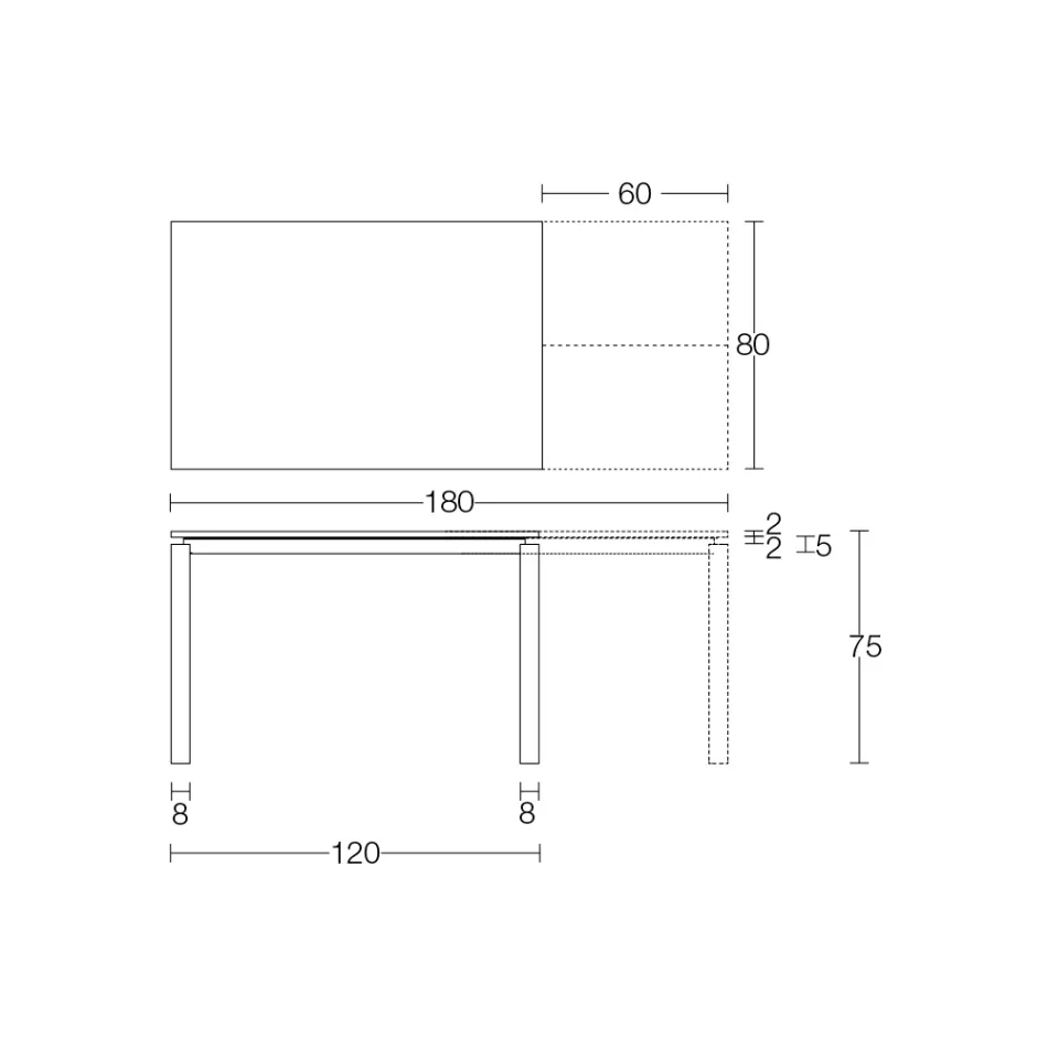 Masa extensibila 310 cm cu blat laminat si baza metalica - Spilla Viadurini