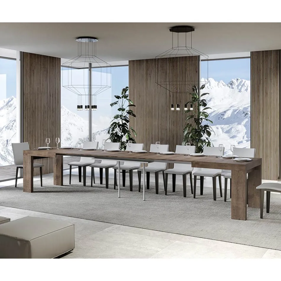 Masa extensibila pana la 440 cm in Microparticule de Lemn Made in Italy - Arbor Viadurini