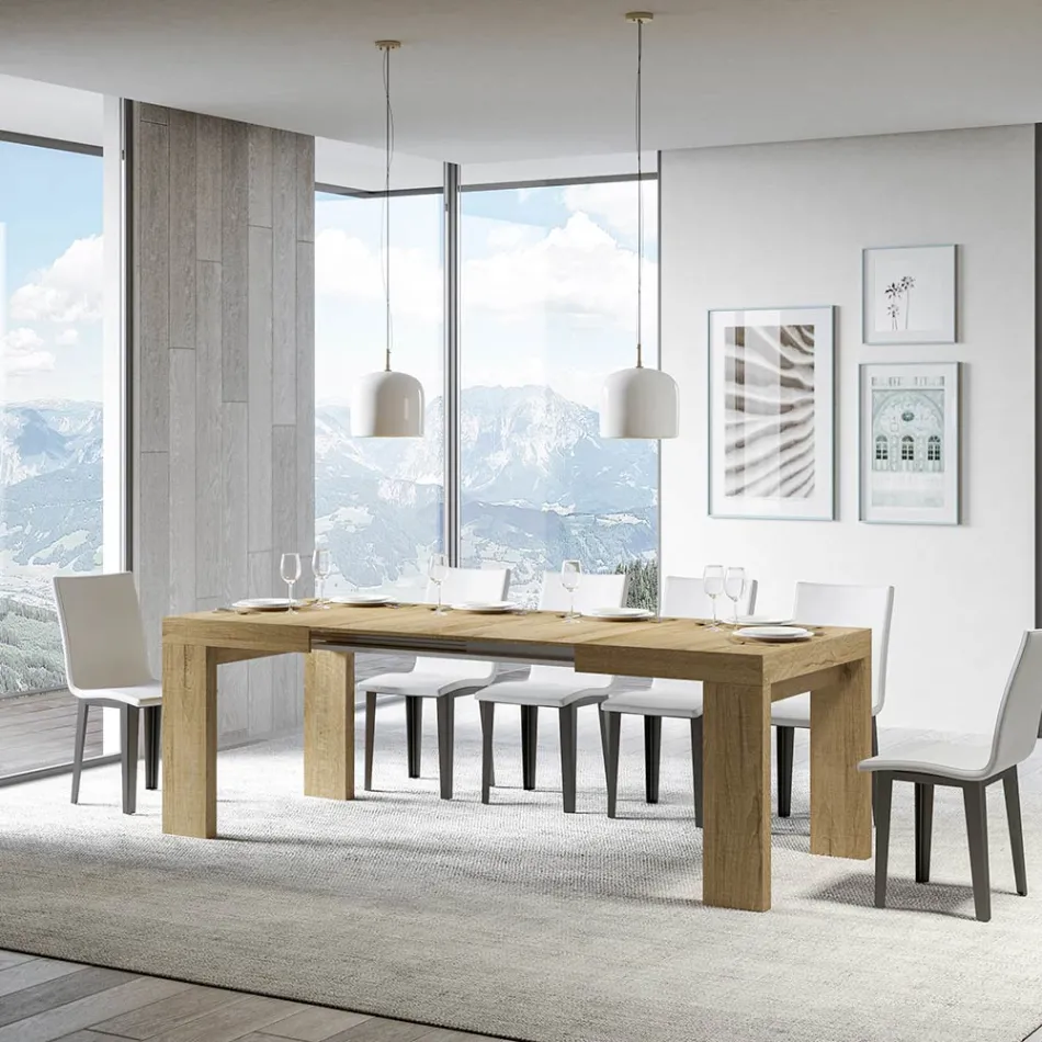 Masa extensibila pana la 440 cm in Microparticule de Lemn Made in Italy - Arbor Viadurini