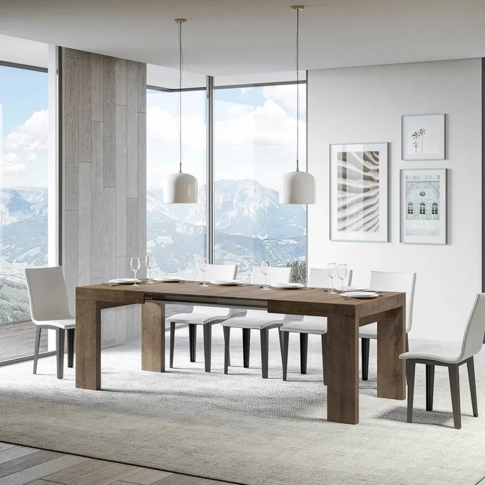 Masa extensibila pana la 440 cm in Microparticule de Lemn Made in Italy - Arbor Viadurini