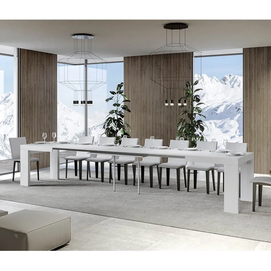 Masa extensibila pana la 440 cm in Microparticule de Lemn Made in Italy - Arbor Viadurini