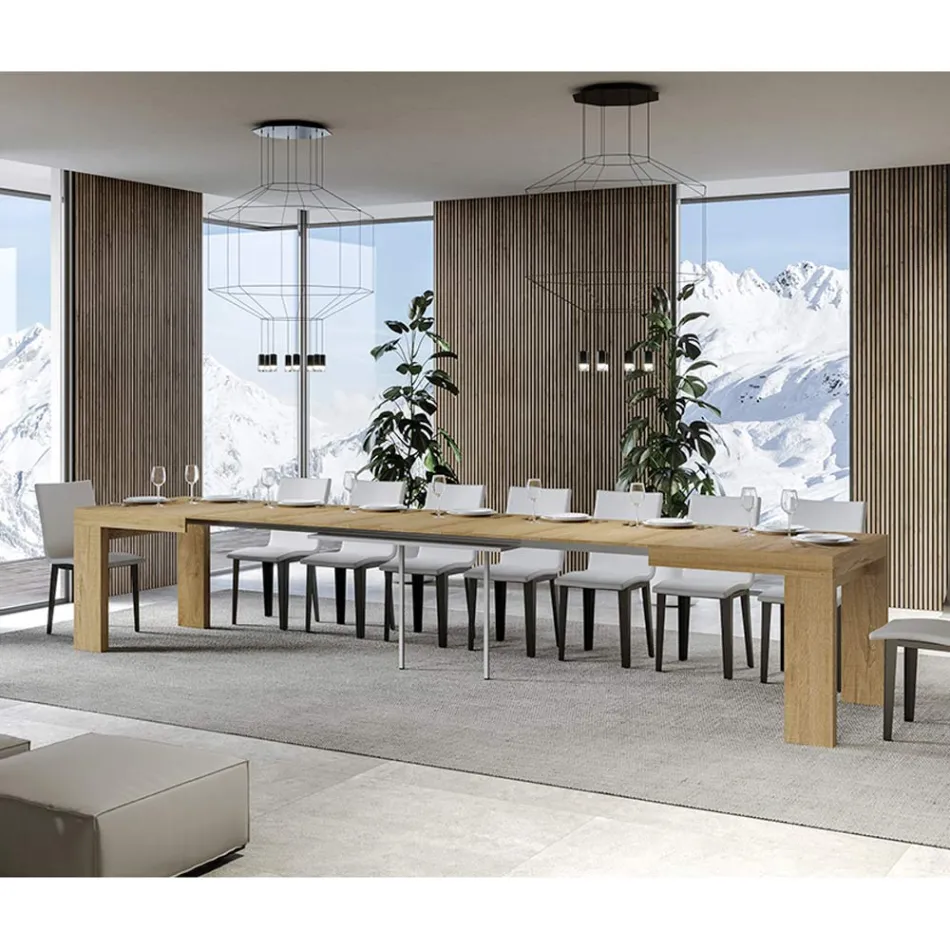 Masa extensibila pana la 440 cm in Microparticule de Lemn Made in Italy - Arbor Viadurini