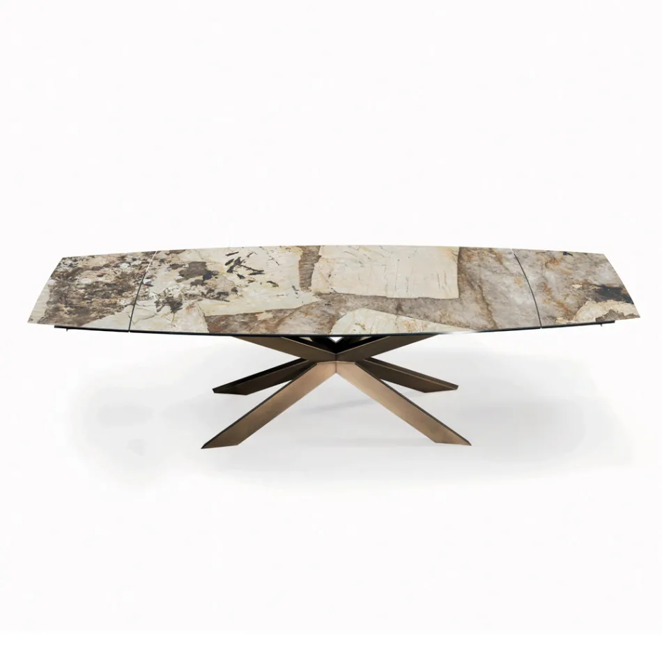 Masa extensibila in forma de butoi cu extensii integrate Made in Italy - Grotta Viadurini