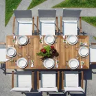 Masa extensibila Butterfly pana la 210 cm din Aluminiu si Blat din Teak - Incanto Viadurini