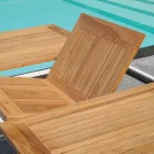 Masa extensibila Butterfly pana la 210 cm din Aluminiu si Blat din Teak - Incanto Viadurini