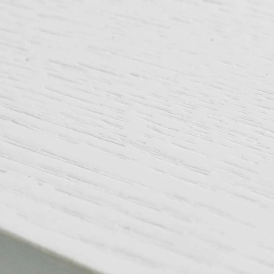 Masa extensibila alba cu rama din lemn masiv natural Rico Viadurini