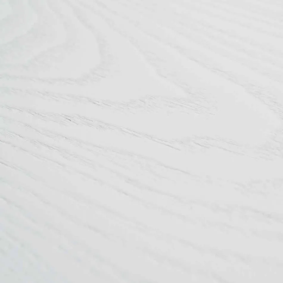 Masa extensibila alba cu rama din lemn masiv natural Rico Viadurini