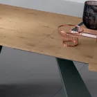Masă extensibilă cu extensie centrală din lemn furniruit - Aperol Viadurini